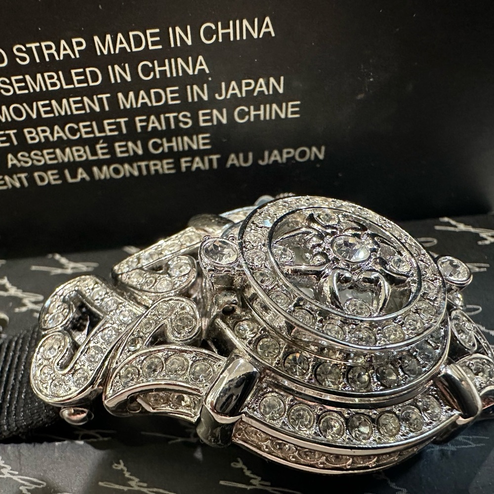 KENNETH JAY LANE RHINESTONE SPEAKING LOCKET WATCHE-VINTAGE